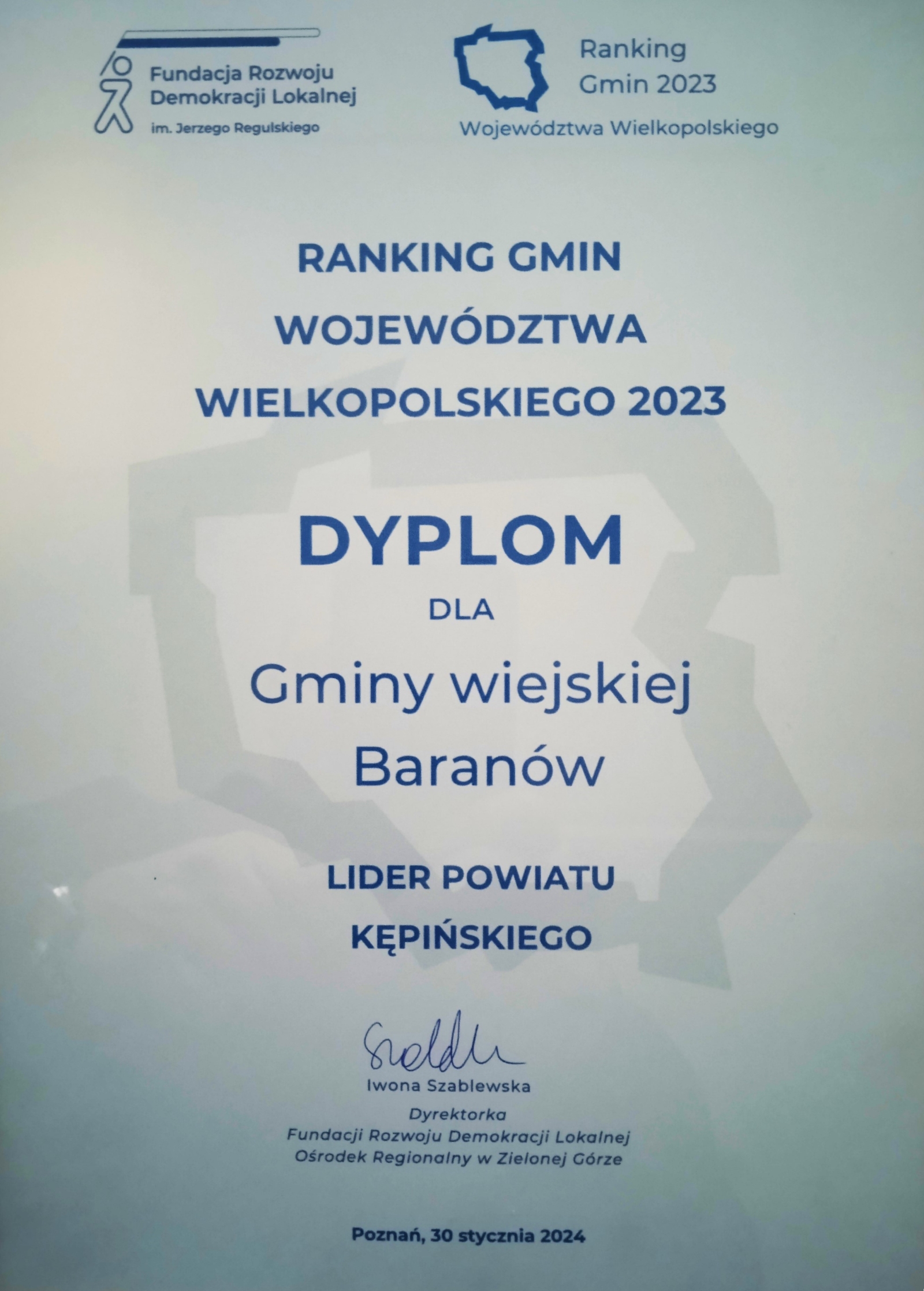 GMINA BARANÓW LIDEREM POWIATU !